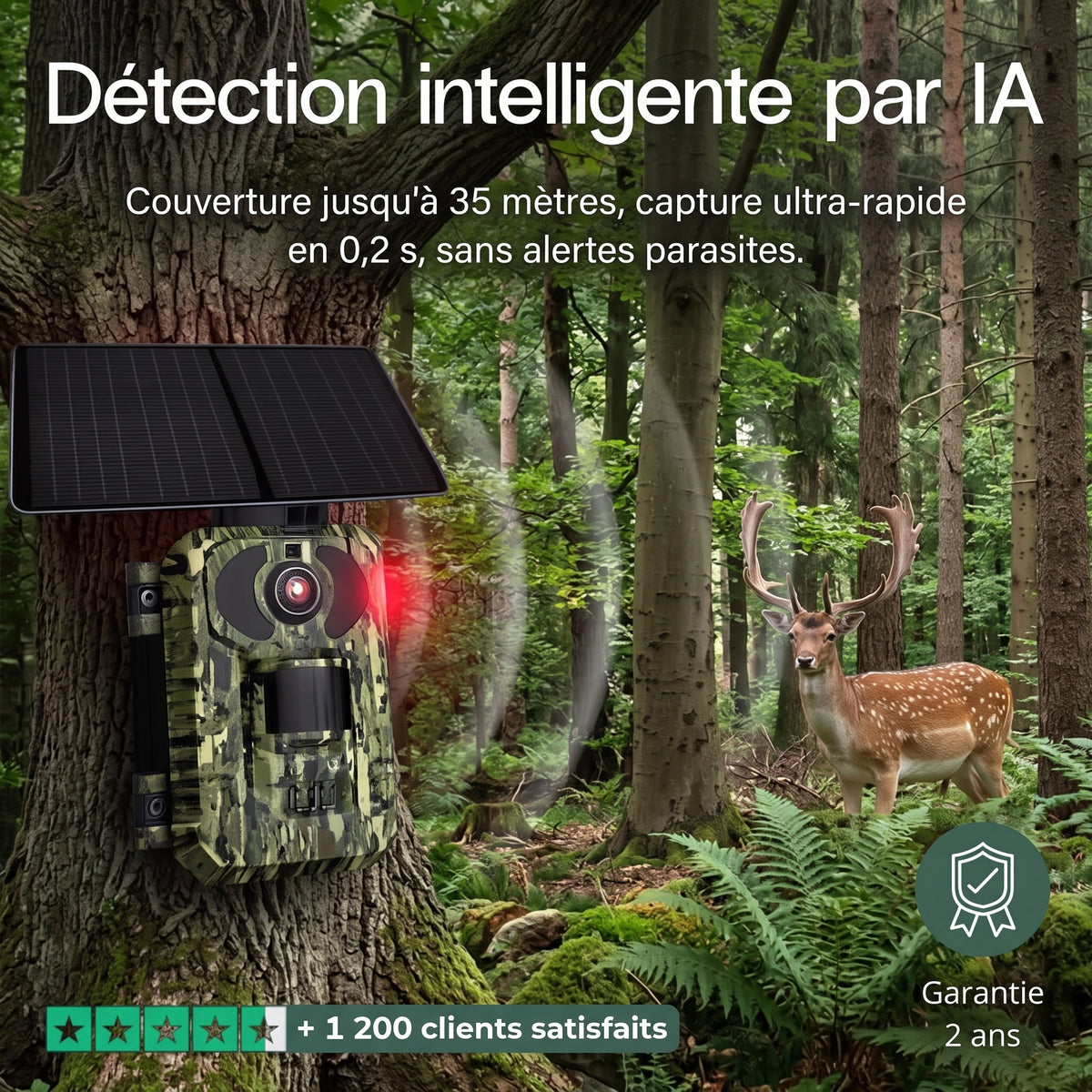 Caméra de chasse 4G solaire 4K