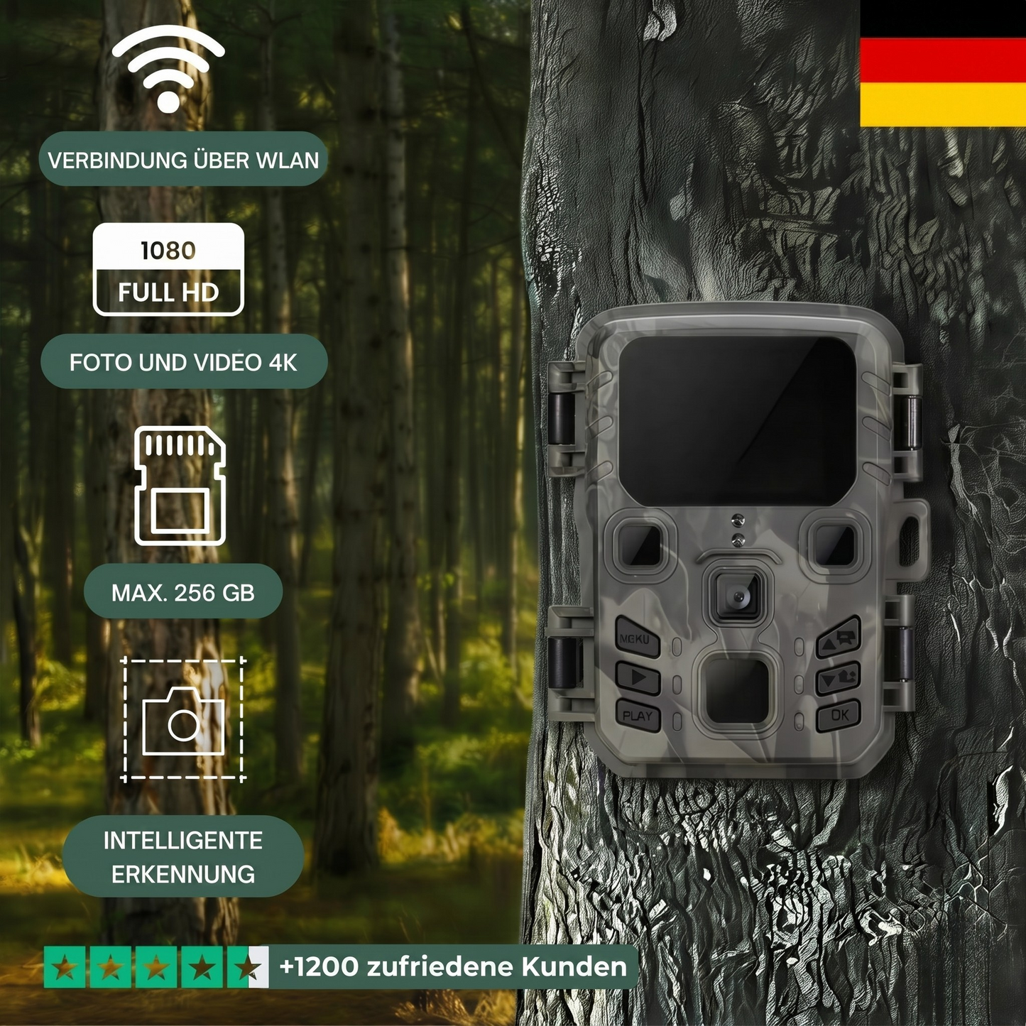 Caméra de chasse WiFi 4K